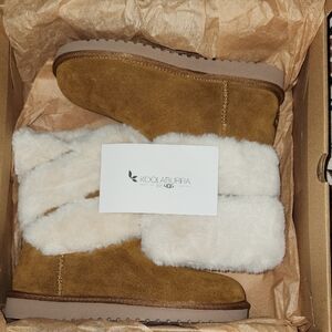 New In Box Koolaburra Ugg Women's Brown and Cream Winter Boots
